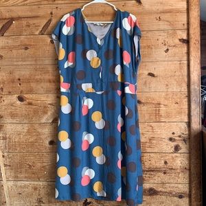 Boden Brown polka dot silk blend dress